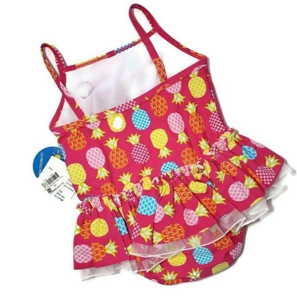 Wave Zone Swimsuit Girls Toddler 24 Months Tutu Pineapple 50 UV Protection NWT - Picture 3 of 9